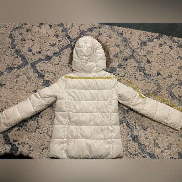American Eagle white faux fur hat size XS puffer jacket - Picture 3 of 5